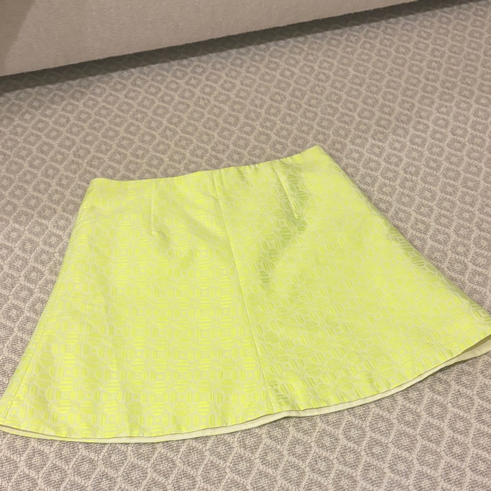 J. Crew Neon Yellow A-Line Skirt